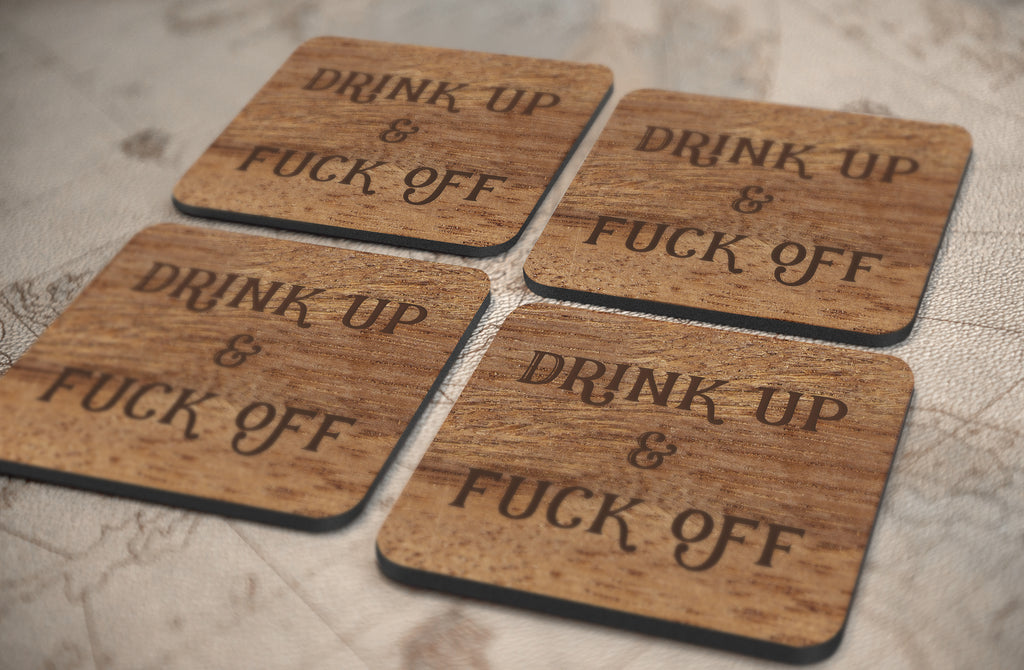 Drink Up & Fuck Off Coaster (Set of 4)
