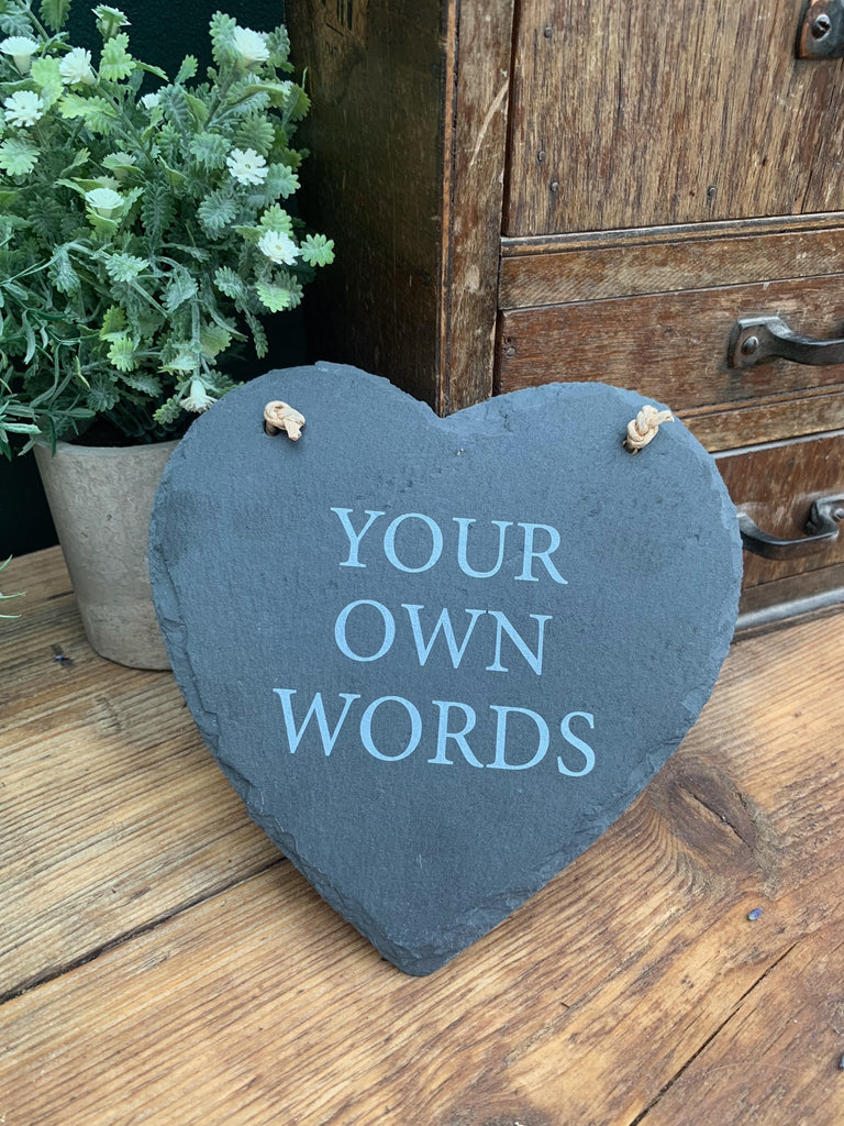 Add Your Own Words Slate Heart