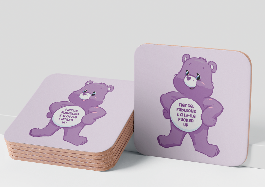 Swear Bear Fierce & Fabulous Coaster