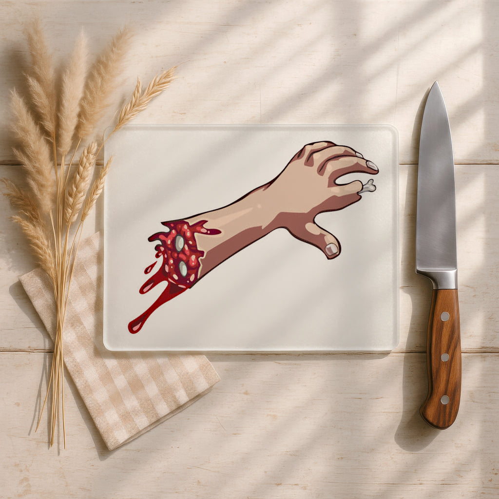 Severed Arm Glass Cutting Board