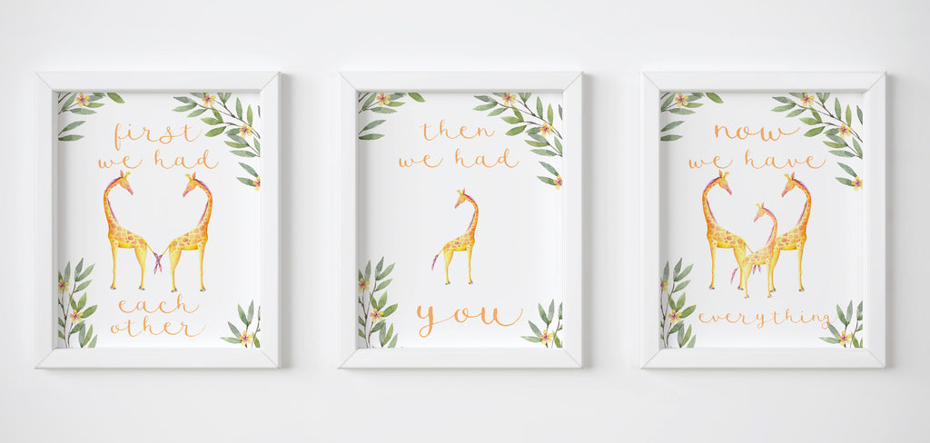 Each Other Trio Giraffes