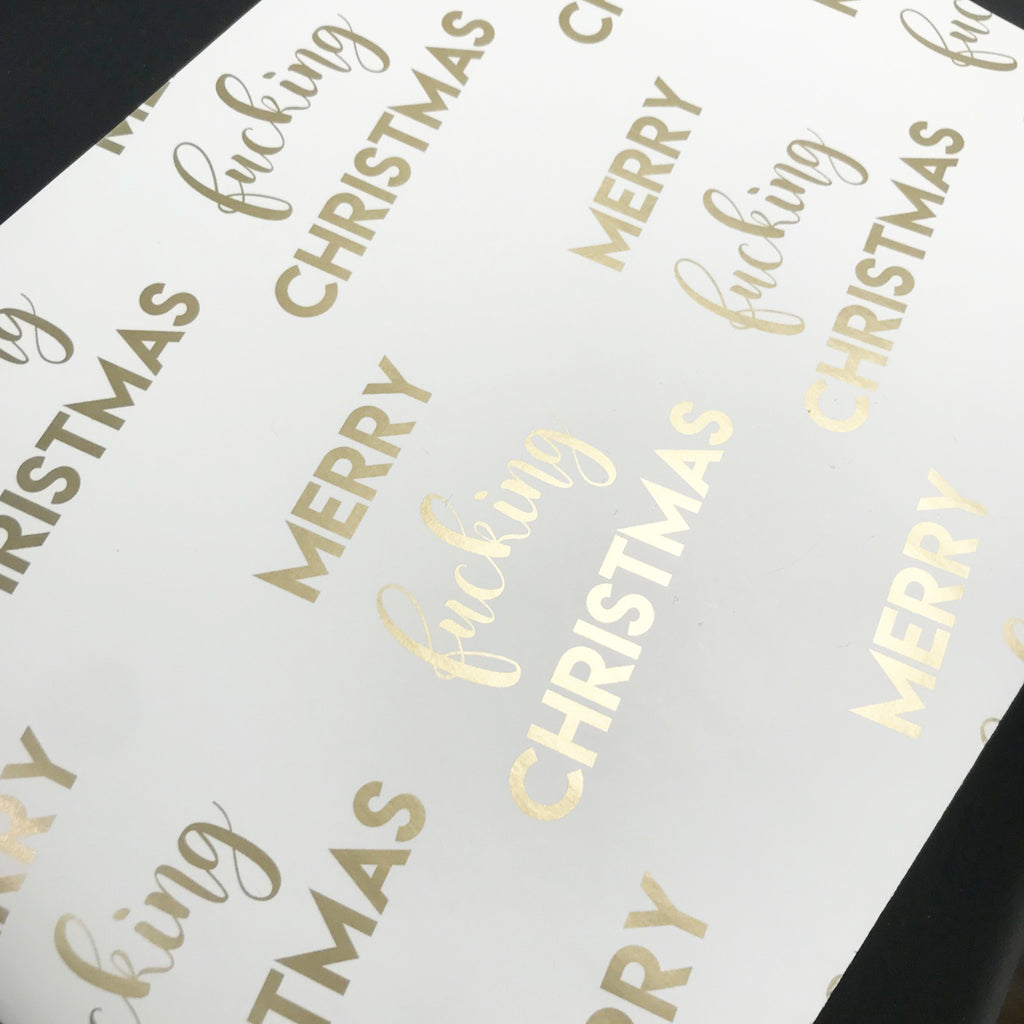 Merry Fucking Christmas Gift Wrap (Gold)