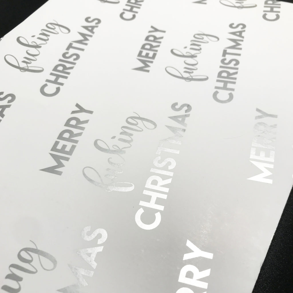 Merry Fucking Christmas Gift Wrap (Silver)