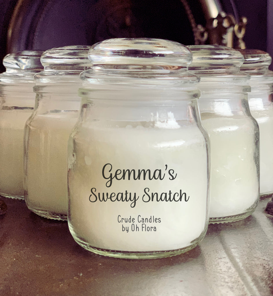 Personalised Sweaty Snatch Small Jar Candle