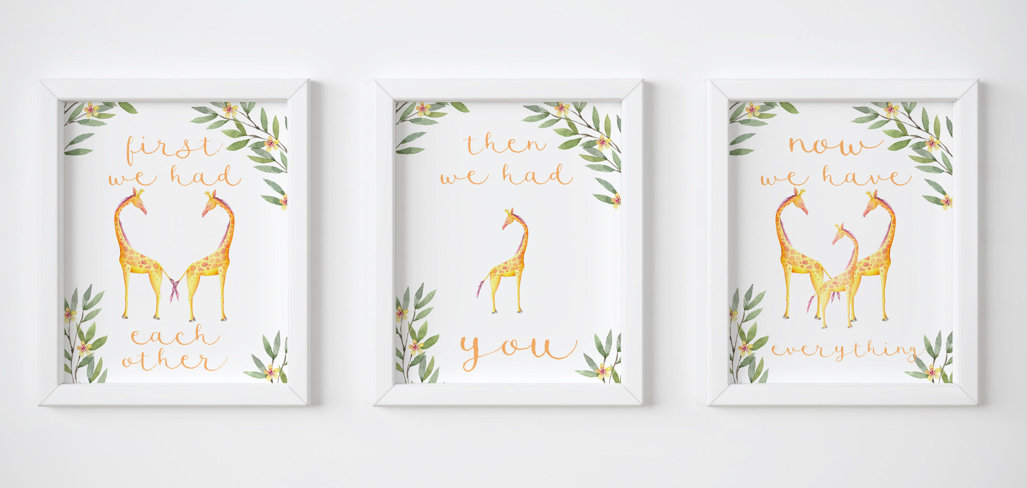 Each Other Trio Giraffes