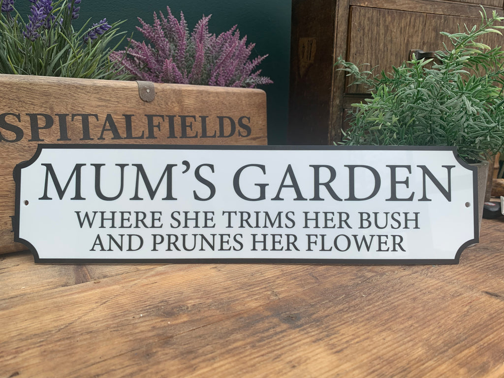 Trims and Prunes Vintage Style Street Sign (Add any name!)