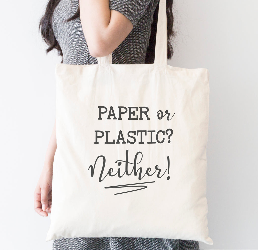 Paper or Plastic Tote Bag